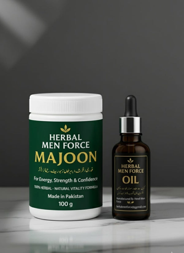 🌿 Herbal Men Force – Power Combo (Oil + Majoon)